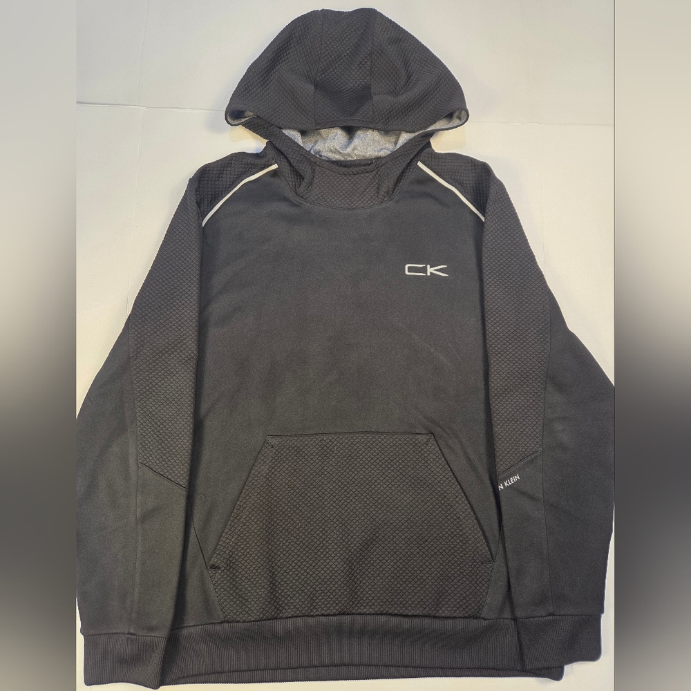 Calvin Klein Black and Gray Performance Hoodie